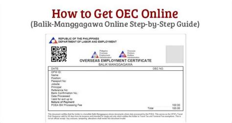 www.bmonline.poea.gov.ph.|OFW Guide on How to Get an OEC or Balik .